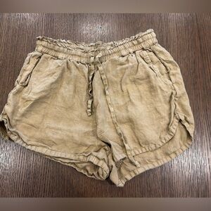 Faherty Beige Linen Blend Drawstring Women’s Shorts